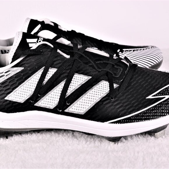 Adidas Afterburner 7 Baseball Cleats Black-White EG5633 SIZE 7.5 (NWT) - Picture 8 of 10